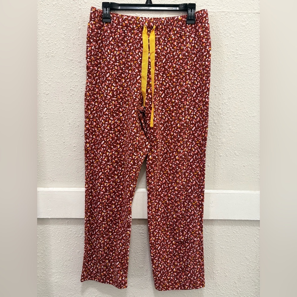 Lands End Pajama Pants in Maroon Print Size Small 6-8